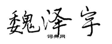 曾慶福魏澤宇行書個性簽名怎么寫