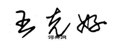 朱錫榮王克好草書個性簽名怎么寫