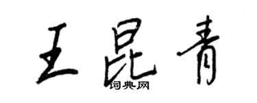 王正良王昆青行書個性簽名怎么寫