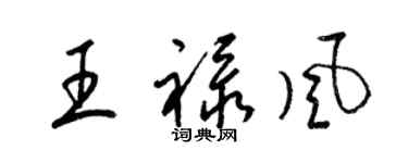 梁錦英王祿風草書個性簽名怎么寫