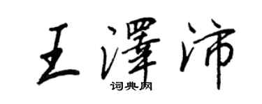 王正良王澤沛行書個性簽名怎么寫