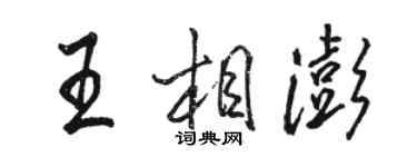 駱恆光王相澎行書個性簽名怎么寫