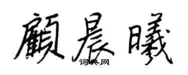 王正良顧晨曦行書個性簽名怎么寫