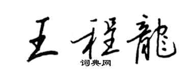 王正良王程龍行書個性簽名怎么寫