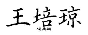 丁謙王培瓊楷書個性簽名怎么寫