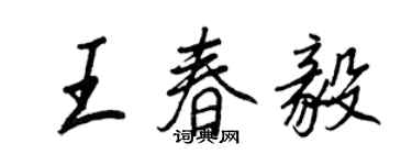 王正良王春毅行書個性簽名怎么寫
