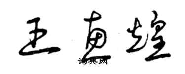 曾慶福王惠煌草書個性簽名怎么寫