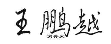 駱恆光王鵬越行書個性簽名怎么寫