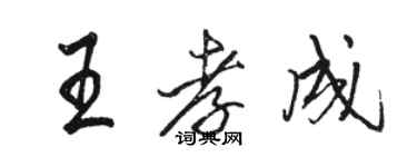 駱恆光王孝成行書個性簽名怎么寫