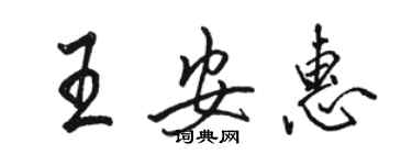 駱恆光王安惠行書個性簽名怎么寫