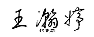 梁錦英王瀚婷草書個性簽名怎么寫