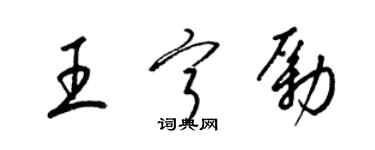 梁錦英王寧勵草書個性簽名怎么寫