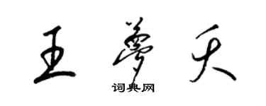 梁錦英王夢夭草書個性簽名怎么寫