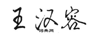 駱恆光王漢容行書個性簽名怎么寫