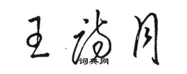 駱恆光王詩月草書個性簽名怎么寫