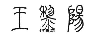 陳墨王黎陽篆書個性簽名怎么寫