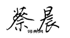 王正良蔡晨行書個性簽名怎么寫