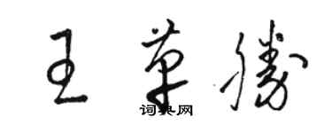 駱恆光王革勝草書個性簽名怎么寫