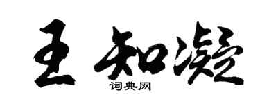 胡問遂王知凝行書個性簽名怎么寫