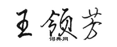 駱恆光王領芳行書個性簽名怎么寫