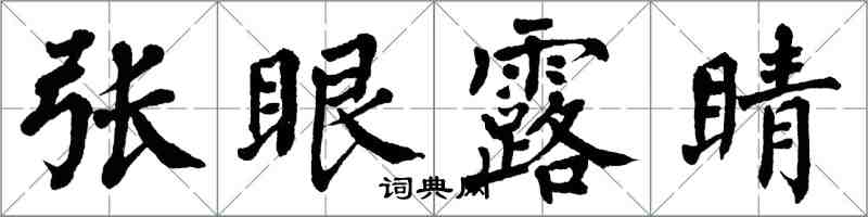 翁闓運張眼露睛楷書怎么寫