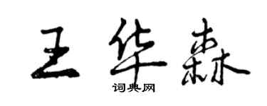 曾慶福王華森行書個性簽名怎么寫