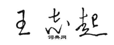 駱恆光王志起草書個性簽名怎么寫