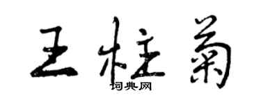 曾慶福王柱菊行書個性簽名怎么寫