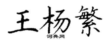 丁謙王楊繁楷書個性簽名怎么寫