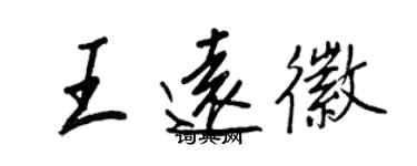 王正良王遠徽行書個性簽名怎么寫