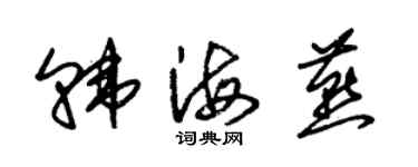 朱錫榮韓海燕草書個性簽名怎么寫