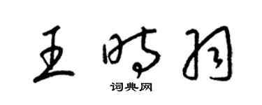 梁錦英王時羽草書個性簽名怎么寫