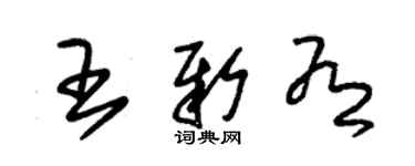 朱錫榮王新有草書個性簽名怎么寫