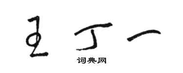 駱恆光王丁一草書個性簽名怎么寫