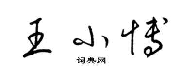 梁錦英王小博草書個性簽名怎么寫