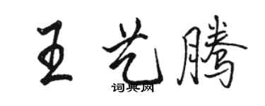 駱恆光王藝騰行書個性簽名怎么寫