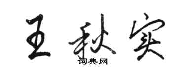 駱恆光王秋實行書個性簽名怎么寫