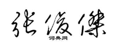 梁錦英張俊傑草書個性簽名怎么寫