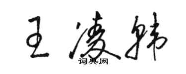 駱恆光王凌韓草書個性簽名怎么寫