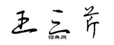 曾慶福王三芹草書個性簽名怎么寫