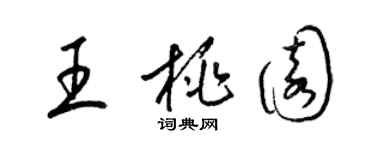 梁錦英王桃園草書個性簽名怎么寫