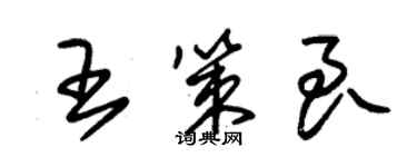 朱錫榮王策良草書個性簽名怎么寫