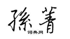 王正良孫菁行書個性簽名怎么寫