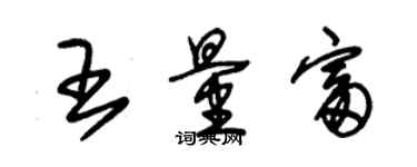 朱錫榮王量富草書個性簽名怎么寫