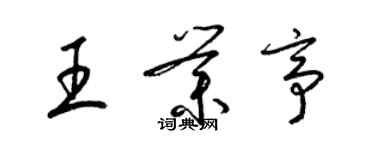 梁錦英王業亭草書個性簽名怎么寫