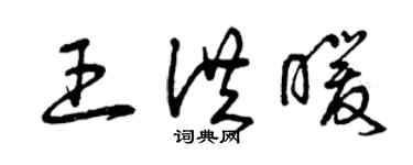 曾慶福王洪暖草書個性簽名怎么寫