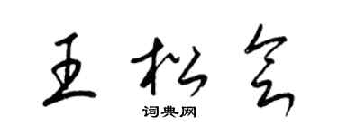 梁錦英王松會草書個性簽名怎么寫