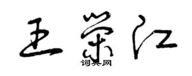 曾慶福王榮江草書個性簽名怎么寫