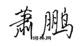 駱恆光蕭鵬行書個性簽名怎么寫