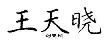 丁謙王天曉楷書個性簽名怎么寫